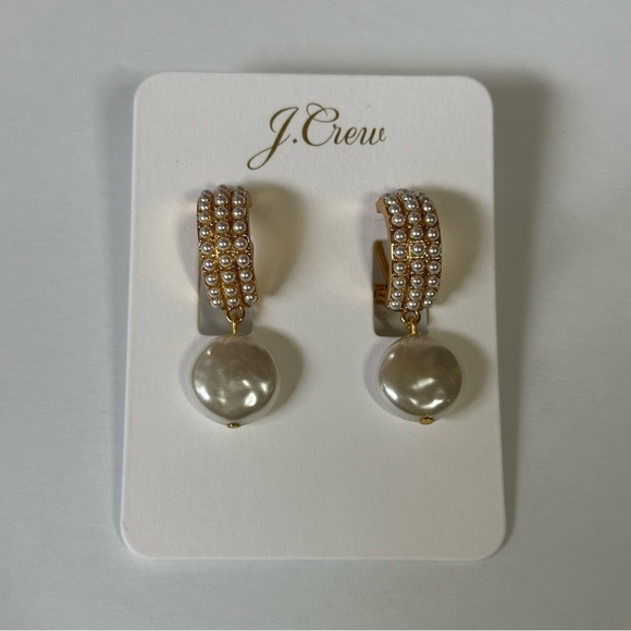 J.Crew Pearl hoops with freshwater pearl drops - Picture 4 of 6